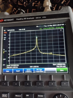 Phổ tín hiệu liên tục trên tần số 434 MHz